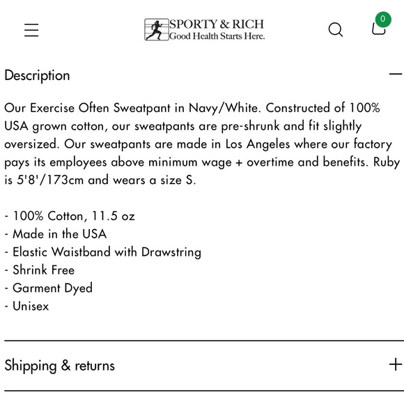 Sporty & Rich Sweatpants - Navy - Size XL - Unisex - Picture 4 of 12